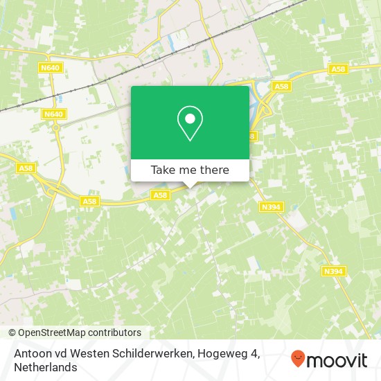 Antoon vd Westen Schilderwerken, Hogeweg 4 kaart
