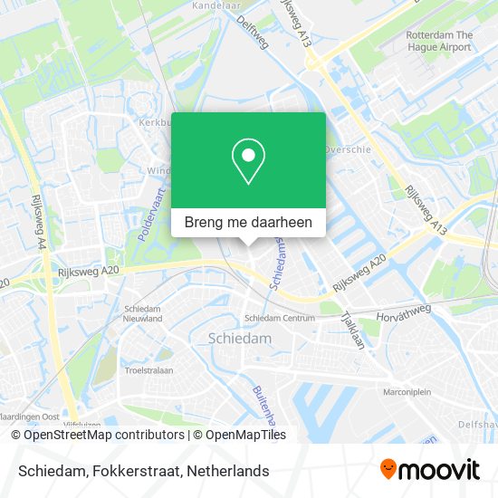 Schiedam, Fokkerstraat kaart