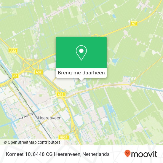 Komeet 10, 8448 CG Heerenveen kaart