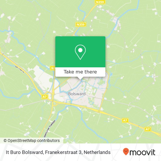It Buro Bolsward, Franekerstraat 3 kaart