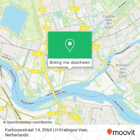 Karbouwstraat 14, 3064 LH Kralingse Veer kaart