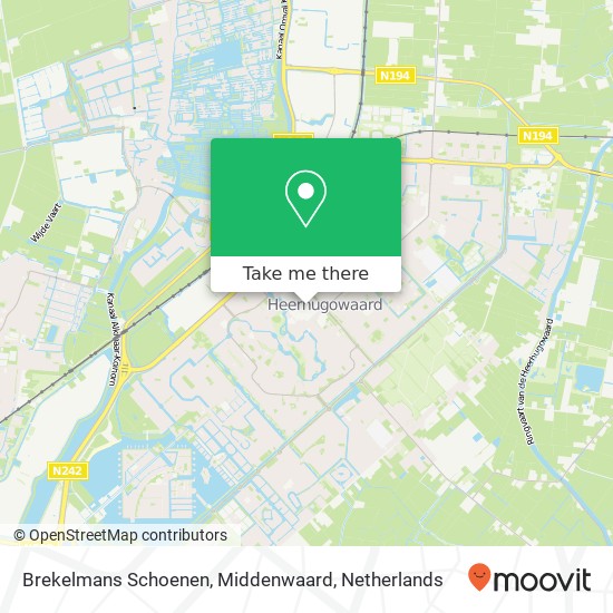 Brekelmans Schoenen, Middenwaard kaart