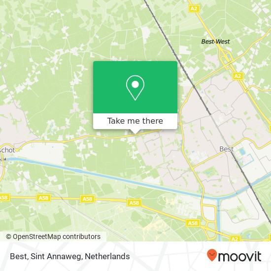 Best, Sint Annaweg kaart