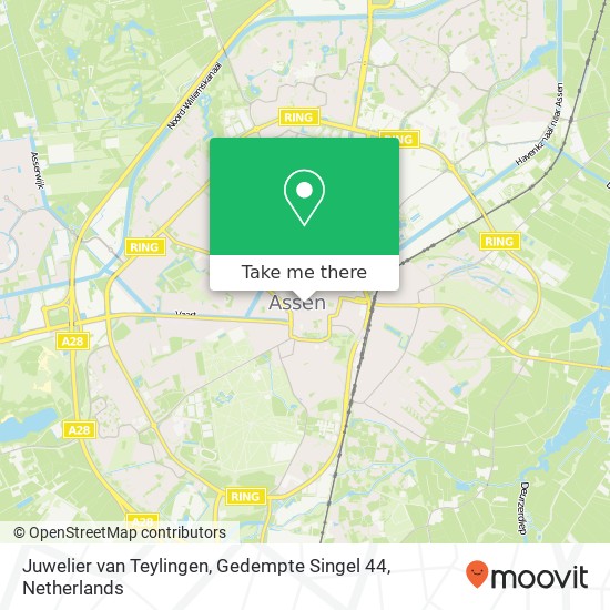 Juwelier van Teylingen, Gedempte Singel 44 kaart