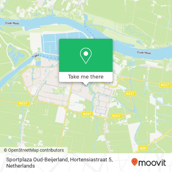 Sportplaza Oud-Beijerland, Hortensiastraat 5 kaart