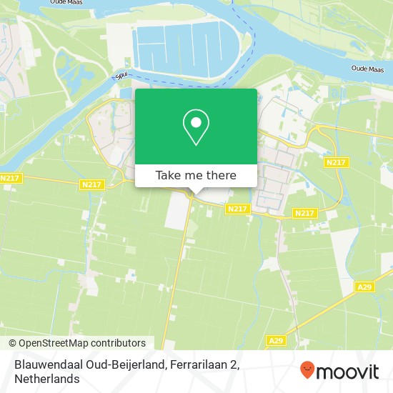 Blauwendaal Oud-Beijerland, Ferrarilaan 2 kaart