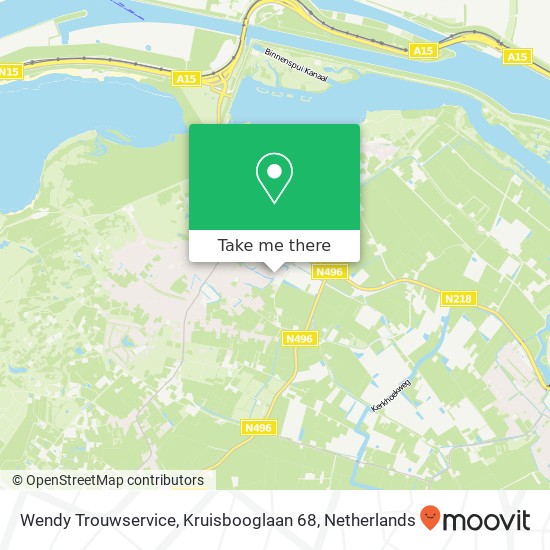 Wendy Trouwservice, Kruisbooglaan 68 kaart