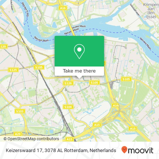 Keizerswaard 17, 3078 AL Rotterdam kaart