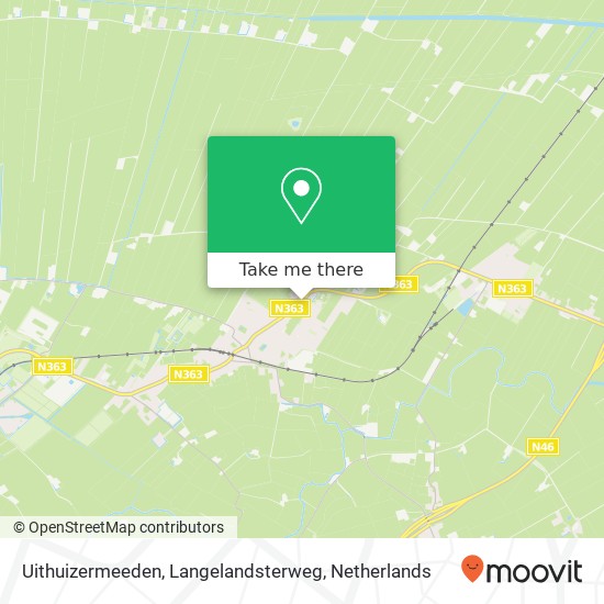 Uithuizermeeden, Langelandsterweg kaart