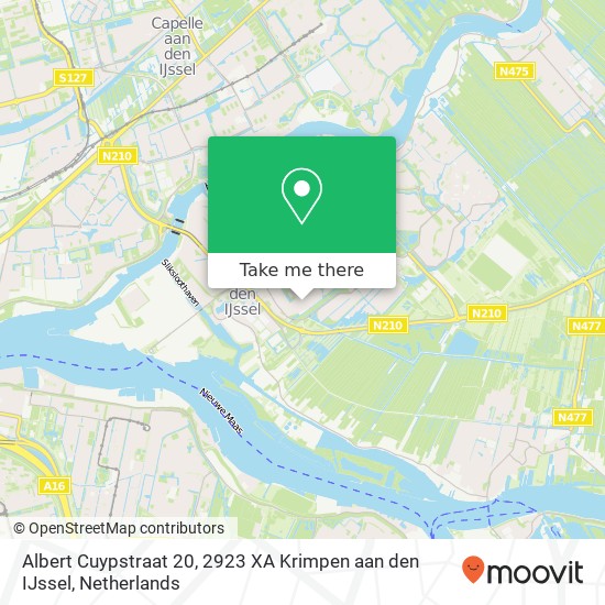 Albert Cuypstraat 20, 2923 XA Krimpen aan den IJssel kaart