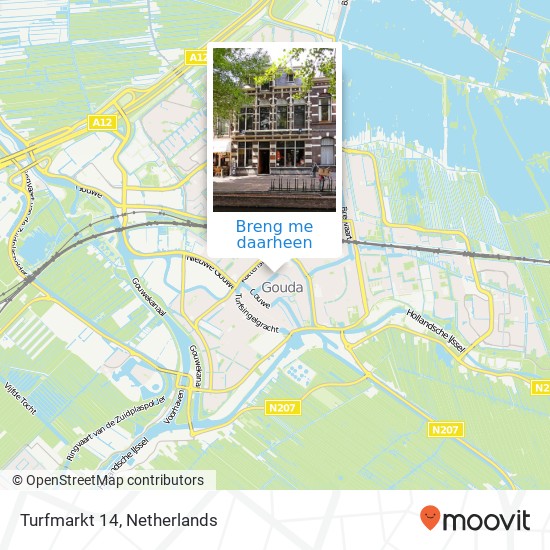 Turfmarkt 14, 2801 HA Gouda kaart