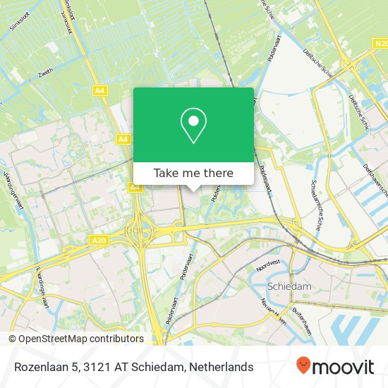Rozenlaan 5, 3121 AT Schiedam kaart