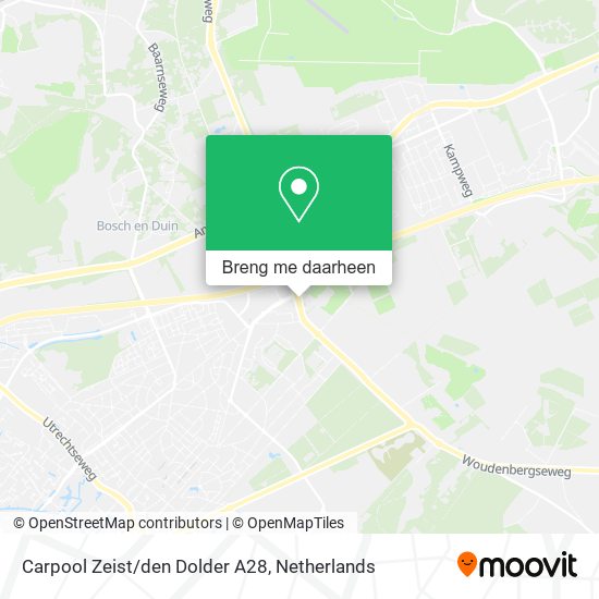 Carpool Zeist/den Dolder A28 kaart