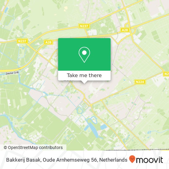 Bakkerij Basak, Oude Arnhemseweg 56 kaart