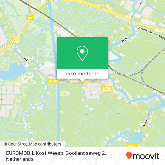 EUROMOBIL Kost Weesp, Gooilandseweg 2 kaart