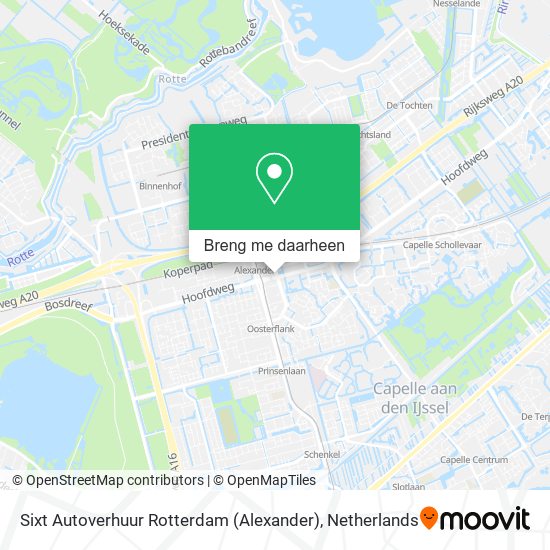 Sixt Autoverhuur Rotterdam (Alexander) kaart