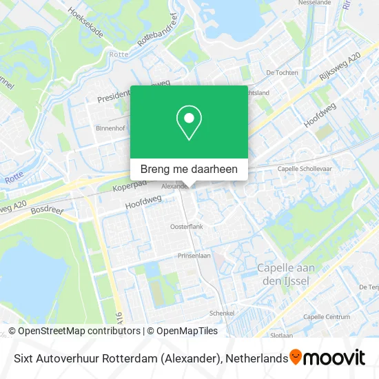 Sixt Autoverhuur Rotterdam (Alexander) kaart