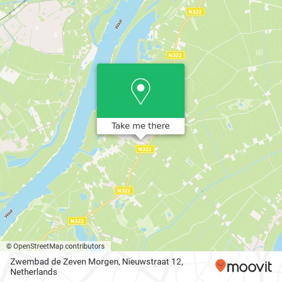 Zwembad de Zeven Morgen, Nieuwstraat 12 kaart