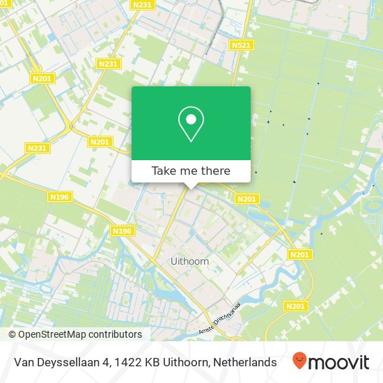 Van Deyssellaan 4, 1422 KB Uithoorn kaart