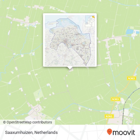 Saaxumhuizen kaart