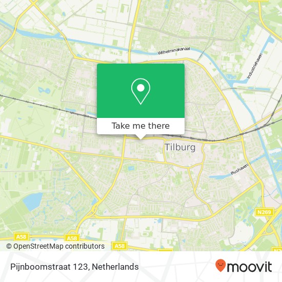 Pijnboomstraat 123, 5038 HG Tilburg kaart