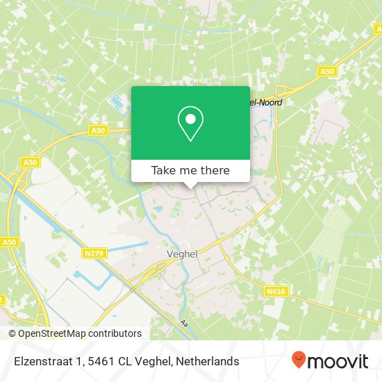 Elzenstraat 1, 5461 CL Veghel kaart