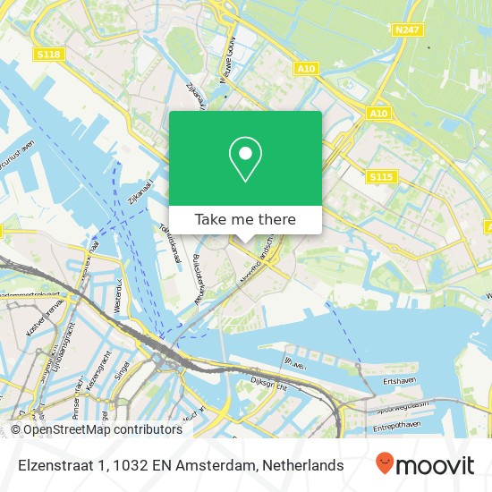 Elzenstraat 1, 1032 EN Amsterdam kaart