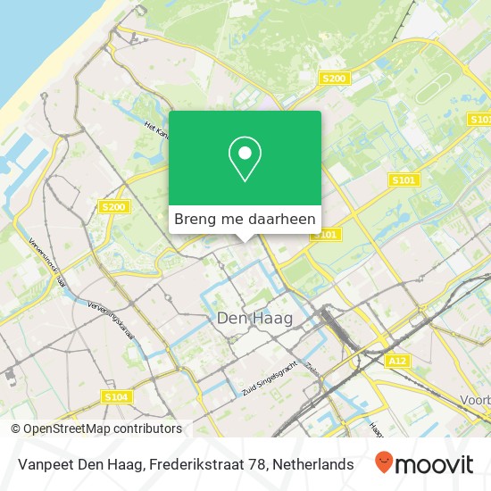 Vanpeet Den Haag, Frederikstraat 78 kaart