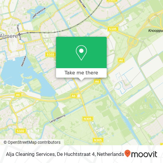 Alja Cleaning Services, De Huchtstraat 4 kaart