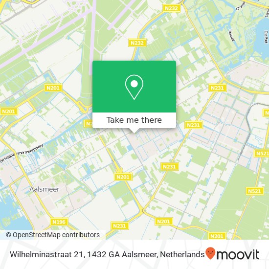 Wilhelminastraat 21, 1432 GA Aalsmeer kaart