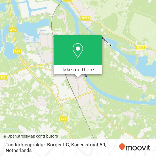 Tandartsenpraktijk Borger t G, Kaneelstraat 50 kaart