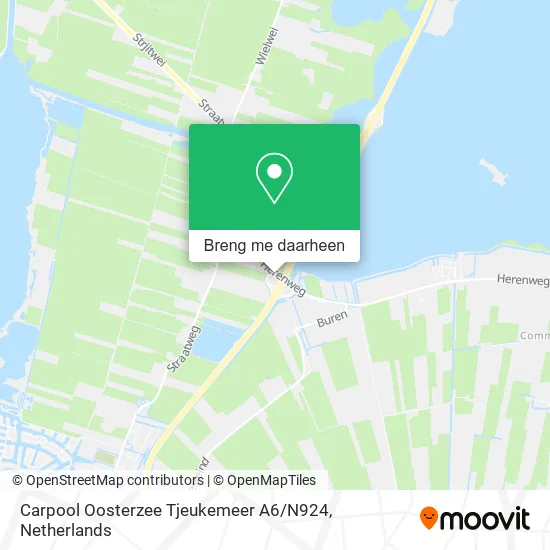 Carpool Oosterzee Tjeukemeer A6 / N924 kaart