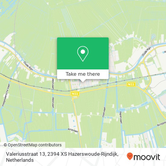 Valeriusstraat 13, 2394 XS Hazerswoude-Rijndijk kaart