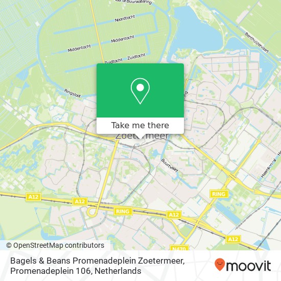 Bagels & Beans Promenadeplein Zoetermeer, Promenadeplein 106 kaart