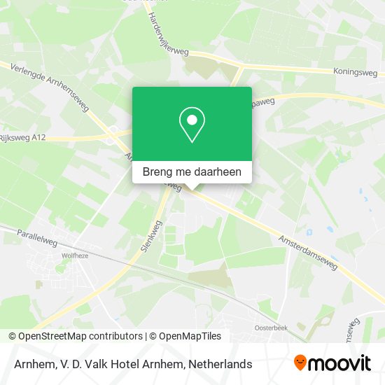 Arnhem, V. D. Valk Hotel Arnhem kaart