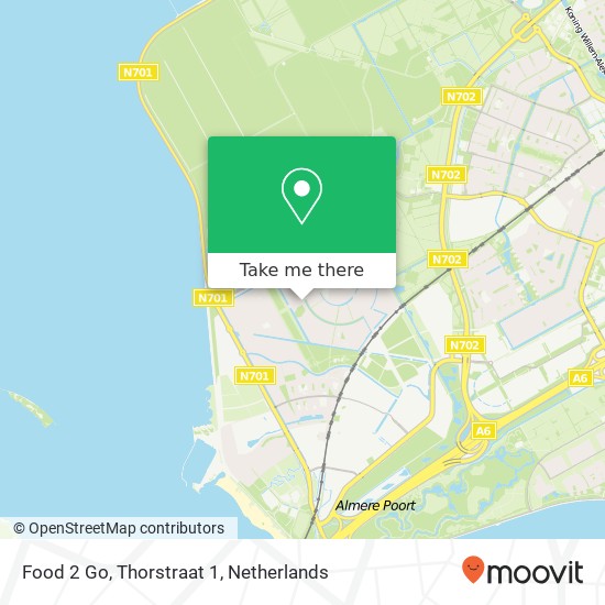 Food 2 Go, Thorstraat 1 kaart