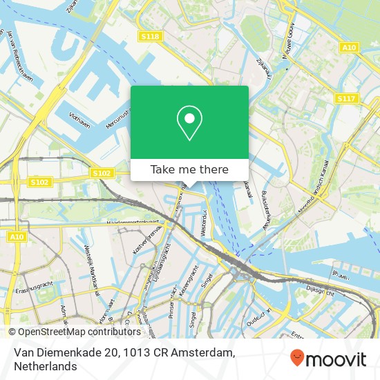Van Diemenkade 20, 1013 CR Amsterdam kaart