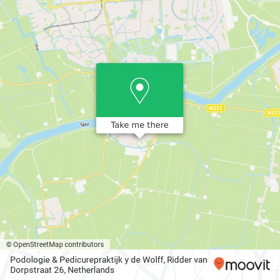 Podologie & Pedicurepraktijk y de Wolff, Ridder van Dorpstraat 26 kaart