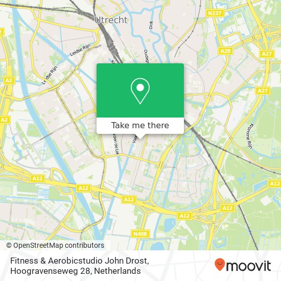 Fitness & Aerobicstudio John Drost, Hoogravenseweg 28 kaart