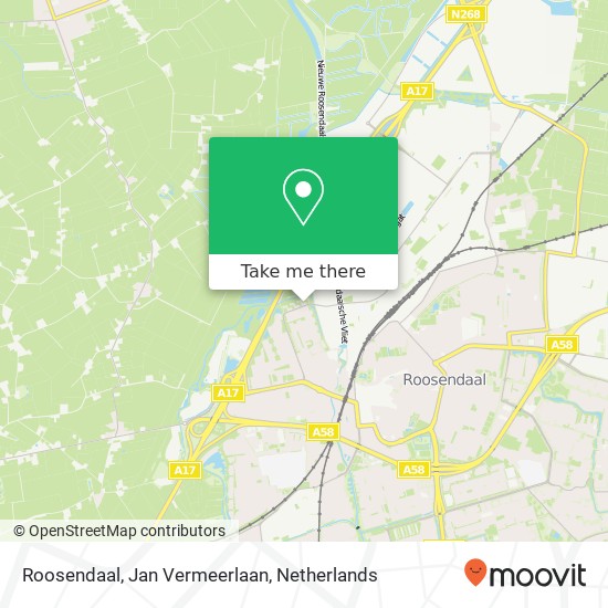 Roosendaal, Jan Vermeerlaan kaart