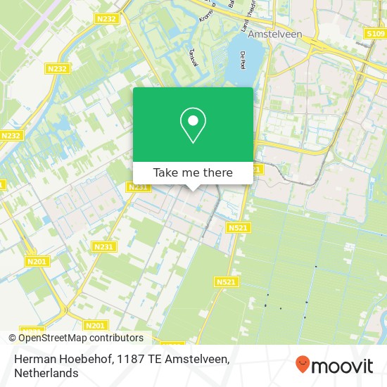 Herman Hoebehof, 1187 TE Amstelveen kaart