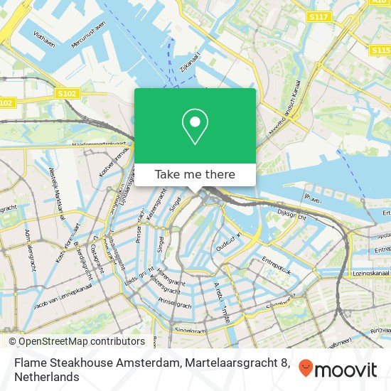 Flame Steakhouse Amsterdam, Martelaarsgracht 8 kaart