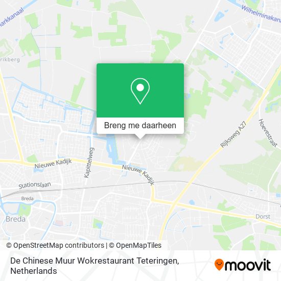 De Chinese Muur Wokrestaurant Teteringen kaart
