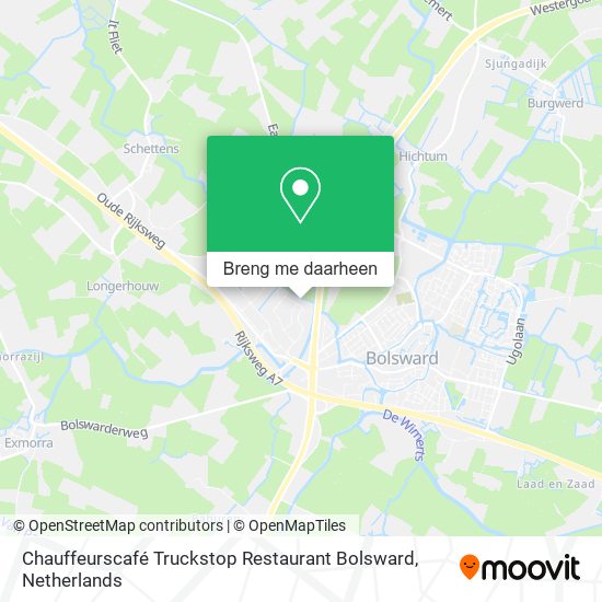 Chauffeurscafé Truckstop Restaurant Bolsward kaart