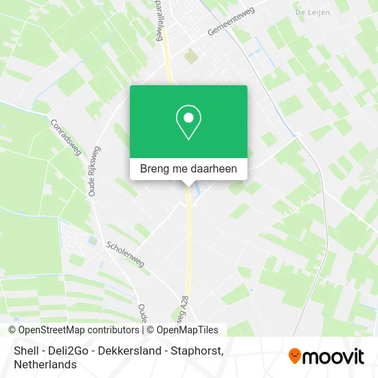 Shell - Deli2Go - Dekkersland - Staphorst kaart