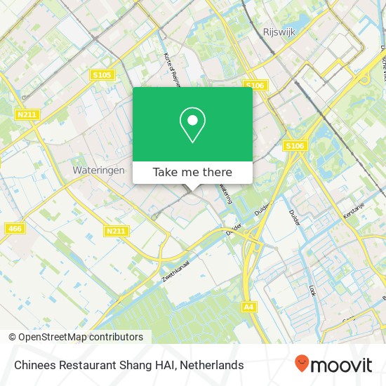 Chinees Restaurant Shang HAI, Laan van Wateringse Veld kaart