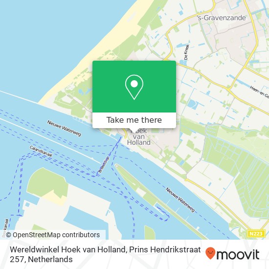 Wereldwinkel Hoek van Holland, Prins Hendrikstraat 257 kaart