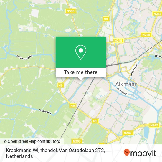 Kraakman's Wijnhandel, Van Ostadelaan 272 kaart