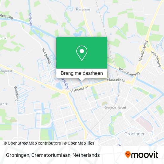 Groningen, Crematoriumlaan kaart