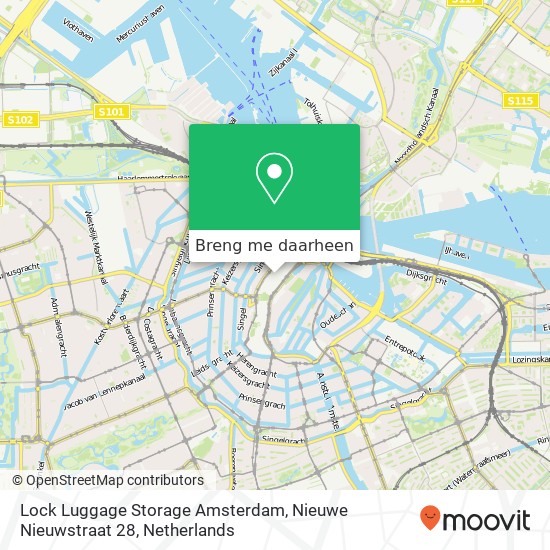 Lock Luggage Storage Amsterdam, Nieuwe Nieuwstraat 28 kaart